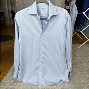Ledbury Light Blue Penbrooke Wrinkle Free Dress Shirt 15/32.5 (Tailored Fit)